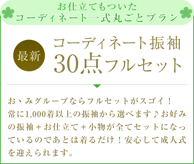 安心して成人式を迎えられる振袖フルセット
